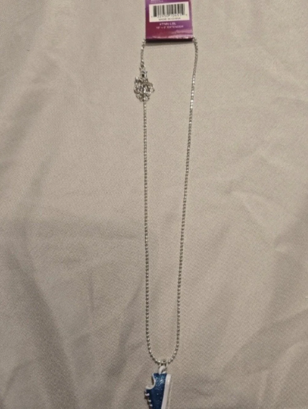 Kids Blue Glitter Sneaker Charm Necklace - Unbranded